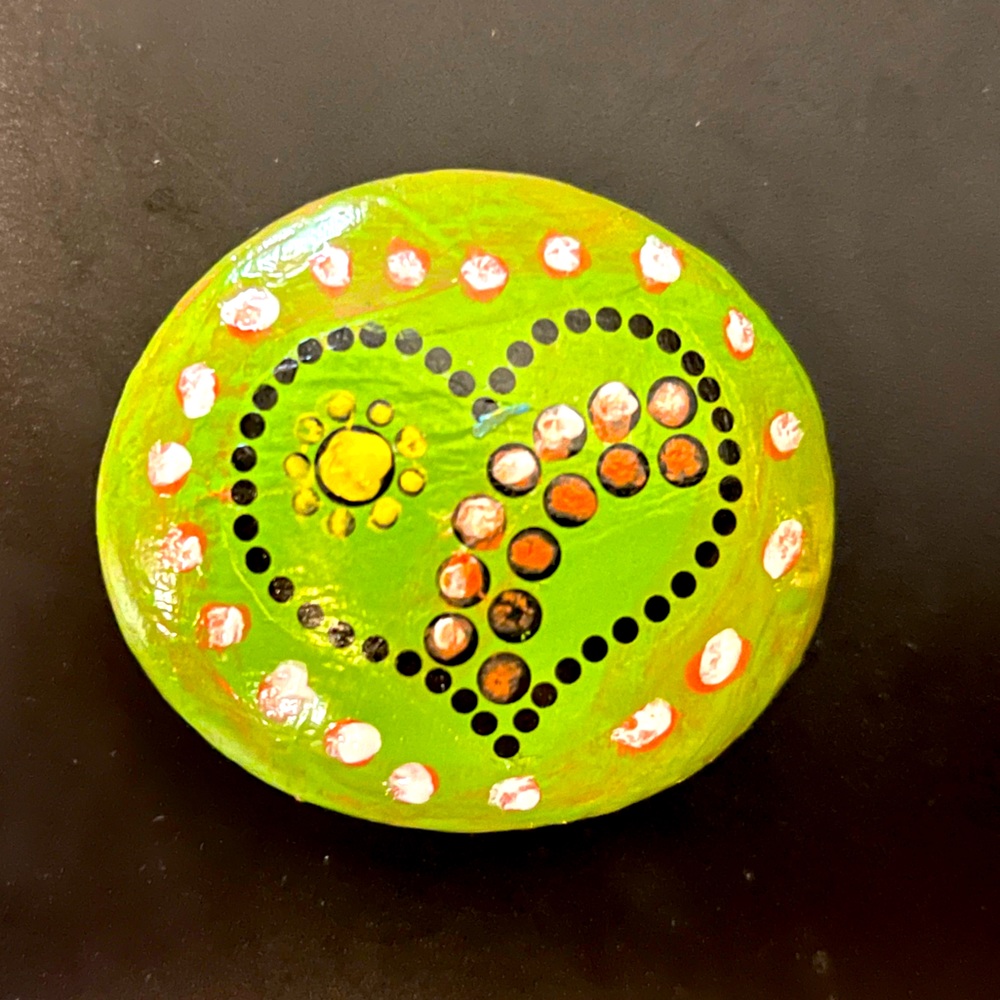 Summer Love Dot Painted Rock